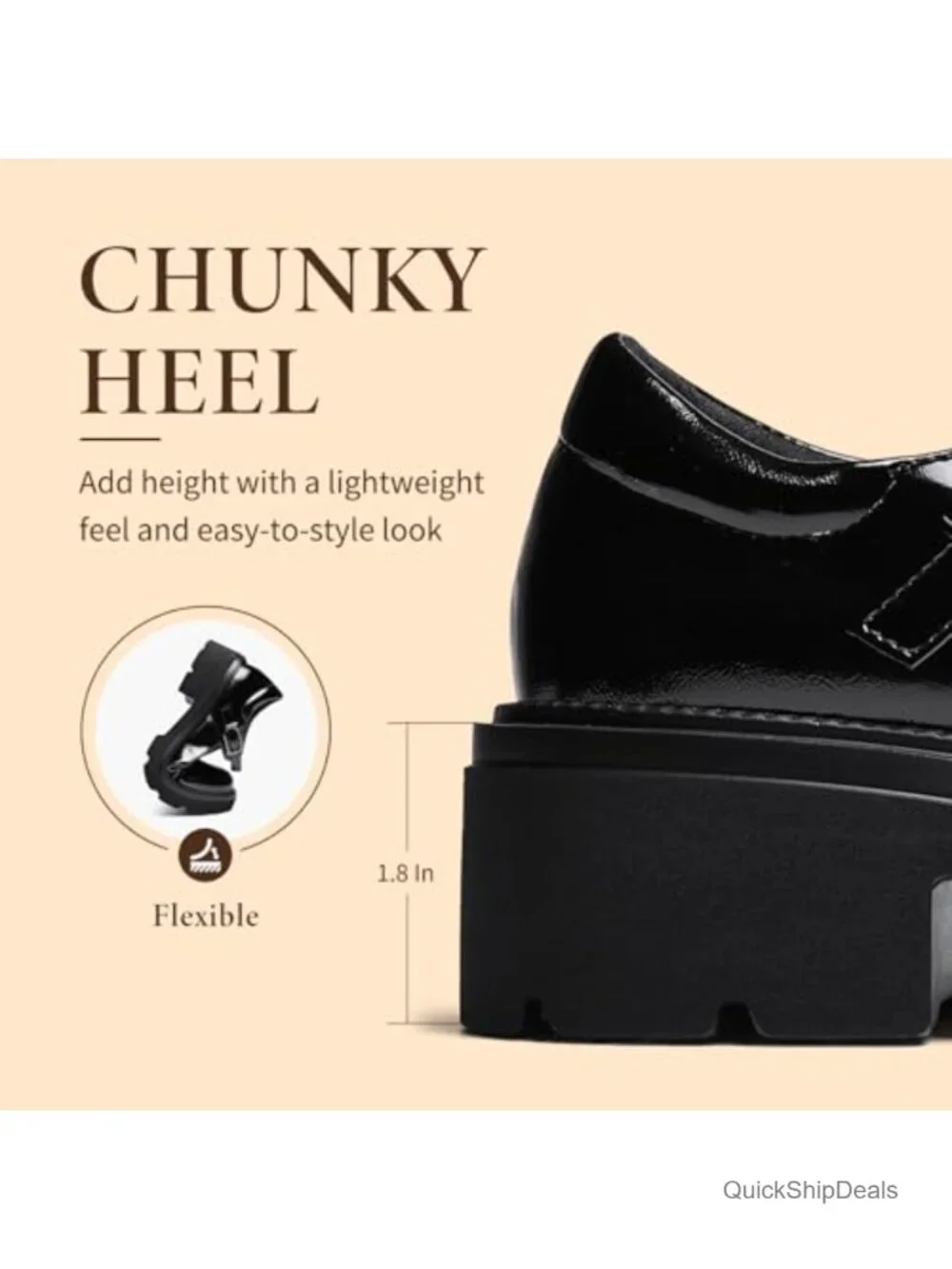Womens Chunky Platform Mary Jane Shoes Block Heel Retro Dress Pumps